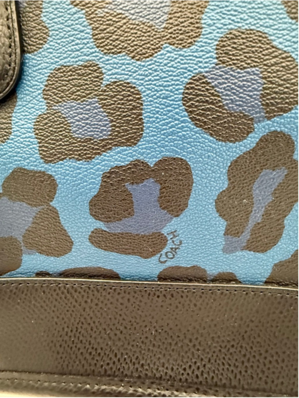 Women's Coach Blue Black Leopard Print Mini Satchel - Picture 5 of 12